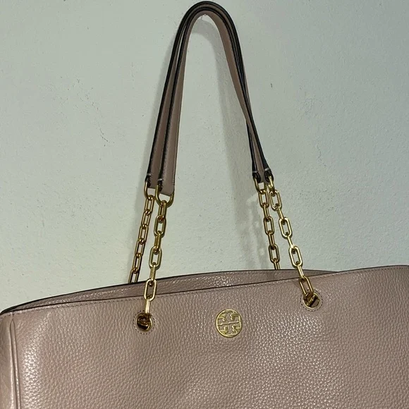 Tory Burch Carter Tote Nude Pink Pebbled Leather - Picture 5 of 10
